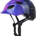 Kids/Youth Bike Helmet for Boys Girls and Teens, Adjustable and Multi-Sport for Bicycle, Kick Scooter, Skateboard, Roller/Inline Skate (18.8"-22" / 48-56 cm, Glossy Purple Nebulae)