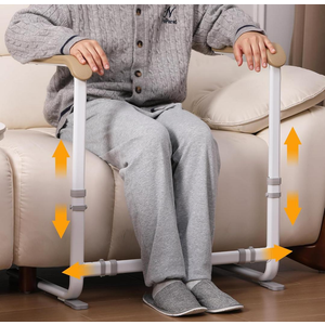 Bogural Couch Stand Assist with Handrails, Width and Height Adjustable Stand Assist Aid for Elderly, Up to 400 LBS, Sofa and Chair Lift Assist Devices for Seniors, Disabled and Patients, Brown