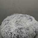 JOLLYVOGUE Small Dog Bed, Calming Dog Beds for Small Dogs & Indoor Cats - 20 Inches Donut Washable Cat Bed for Kittens & Puppies, Round Fluffy Plush Faux Fur Pet Beds(Smoke Grey)