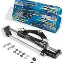 Camoo HC5345-3 Hydraulic Steering Cylinder 300HP Front Mount Helm Replace for Seastar Outboard Steering Cylinder HC5345-3, Max Pressure 10.3MPa/1500PSI with Two-Way Lock Valve and ORB Fittings