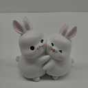 Cute Rabbit Decorative Bookends, Resin Unique Book Ends to Hold Books Heavy Duty Book Holder Organizer Stopper for Home Decor Bookshelf Office Desk Gift Decoration Anti-Slip 1 Pair (Little Bunny)