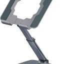 GuaziV 360 Adjustable Tablet Stand - Ergonomic Foldable Holder for iPad 10.2-12.9, Kindle, Phones 4-13, Anti-Slip Desktop Mount for Work, Cooking, Gaming & Reading (Charcoal Gray)