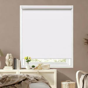 Window Blinds Cordless,Blackout Roller Shades,Blinds for Indoor Windows,Door Curtains,Room Darkening,Insulated UV Protection Pull Down Shades with Spring System,door blinds (White, 25" W x 72" H)
