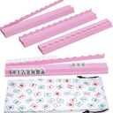 Mahjong Racks with Pushers, Pink Wooden American Mahjong Tile Pushers and Racks Set of 4, Mahjong Accessories (19.68 Inches), 19.68" L x 2.55" W x 1.06" H