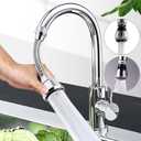 Silver Faucet Sprayer Extension, Faucet Extension Tube, 360 Degree Rotation Faucet Extender, Sink Tap Extension Tube, Water Saving for Sink Tap Kitchen Bathroom AccessoriesFaucet Parts
