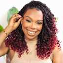 Fulcrum Goddess Box Braids Crochet Hair 10 Inch,6 Packs Boho Box Braid Crochet Hair for Women, Pre-looped Bohemian 3X Crochet Braiding Hair with Curly Ends(10Inch, TBUG#)