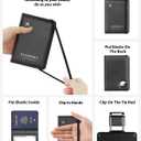 Stouchi AirTag Passport Holder, Slim Passport Holder Family with Airtag Slot, RFID Passport Wallet Cover for Men, PU Leather Passport Case, Anti-Lost Travel Accessories, Black