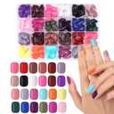 EBANKU 576 PCS Short False Nails Round, 24 Colors Fake Nail Full Cover Artificial Acrylic Nails Tips Press on Nails for Women Girls DIY Nail Art Design