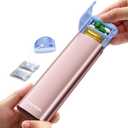 Vaydeer Metal Travel Pill Organizer  Compact Weekly Pill Box for Daily Medication  Portable Small Pill Case for Vitamins, Pills & Supplements (Rose Gold)