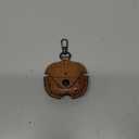 For Apple Airpods 4th Generation(2024), Elegant Retro-Style PU Leather Case Cover with Keychain, Supports Wireless Charging, Features Front LED Visibility for Easy Status Check(Brown Crocodile)