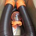 Camco RhinoFLEX 20-Ft RV Sewer Hose Kit - Features Clear Elbow Fitting w/Removable 4-in-1 Adapter - Connects to 3 Slip or 3/3.5/4 NPT Threaded Sewer Connection 