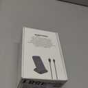 Amazon Basics 10W Qi Certified Wireless Charging Stand for Phone 16/15/14/13/12/11/X, Samsung, and More, with USB Cable, Black (No AC Adapter)