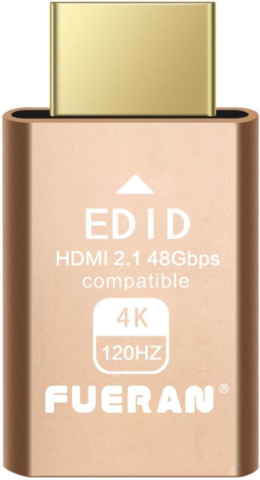 HDMI 2.1 Dummy Plug 4K@120Hz Virtual Display Emulator, Headless Adapter, HDMI Display Adapter, Supports 3840x2160@120Hz, 1440P@120Hz, 1080P@120Hz, EDID Emulator for GPU/Remote Desktop