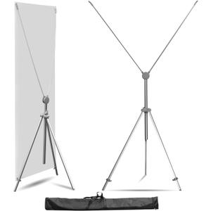 Anley Adjustable X Banner Stand with Travel Bag - Fits Any Banner Size from 23" X 63" to 35" X 78" - Portable Retractable Stand for Business, Trade Shows, Events, and Displays (Banner Not Included)