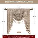 Loom and Mill Luxury Waterfall Valances for Windows, Elegant Jacquard Thick Swag Curtains Valance with Tassels for Living Room, Bedroom Party Banquet Decorations (Light Coffee, W39 Inch, 1 Panel)