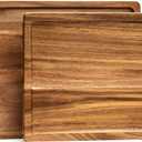 SMIRLY Wood Cutting Board, Bamboo Cutting Board Set, Chopping Board and Wooden Cutting Boards for Kitchen, Small Wood Cutting Board and butcher block (Acacia Wood, 2 Pack)