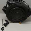 Retractable Garden Hose Reel 1/2 in x 100 ft, Heavy Duty Wall Mounted Hose Reel with 10- Function Sprayer Nozzle, Any Length Lock/Automatic Slow Return System/180Swivel Bracket/UV Resistant (Black)