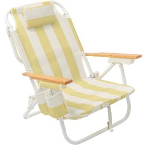 Sunnylife Deluxe Beach Chair | La Mer Limon Stripe, Standard