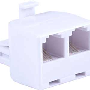 Power Gear Telephone Duplex Adapter, Home or Office, Compatible with Answering Machines, All Brands, RJ14, RJ11, White, 76191 2 Pack