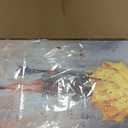 Abstract Canvas Painting A Rainy Walk Girl with Yellow Umbrella Wall Art Modern Artwork for Office Home Decoration (24"L x 16"W)