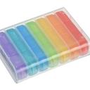 Ezy Dose Weekly (7-Day) Pill Organizer, Vitamin and Medicine Box, Large Pop-Out Compartments, 3 Times a Day, Rainbow Colors