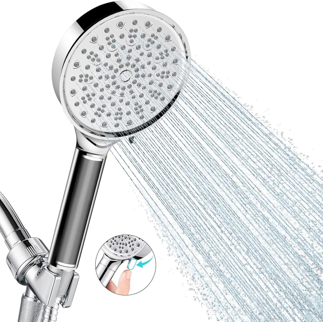 Cobbe Filtered Shower Head with Handheld - Filters Over 99% Of Chlorine - 2.0 Carbon Shower Head Filter System - Water Softener Filters Beads for Hard Water - Reduces Dry Itchy Skin, Chrome