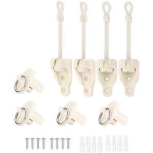 Coolaroo Replacement Parts Shade Tie Downs and End Cap with Ring Kit, Weather Resistance, Compatible with Coolaroo Exterior Roller Shade, Outdoor Blinds(Sand,2 Set) (Beige)