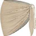 ZAFUL Women Beach Sarong Bathing Suit Wrap Skirt Textured Bikini Swimsuit Cover Ups for Swimwear (One Size, 6-brown)