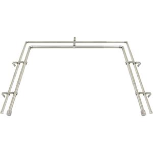 1 Inch Heavy Duty Double Bay Window Curtain Rod,36-72 Inch Telescoping Center Rod, 20-36 Inch Adjustable Side Rod Set, Antique Silver, End Cap Finials 1 Inch Heavy Duty Double Bay Window Curtain Rod,36-72 Inch Telescoping Center Rod, 20-36 Inch Adjustable Side Rod Set, Antique Silver, End Cap Finials