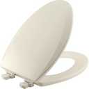 Bemis 1500EC Durable Wood Toilet Seat with Easy Clean Hinges, Made in USA, Elongated, Biscuit