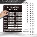 Magnetic Changeable Business Hours Sign with Double Sided Open Closed Signs, Metal Hours of Operation Signs, Store Hours Sign for Glass Door or WindowBLACK