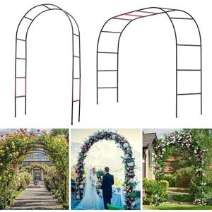 Thickened 0.7mm Tube Garden Arch Trellis - 4.6ft Wide x 7.9ft High or 7.6ft Wide x 6.4ft High - Garden Trellis for Climbing Plants - Stable Garden Arbor, Birthday Party Wedding Arch Decoration, Without Base