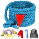20 Feet Tug of War Rope for Kids and Adults, Outdoor Games Summer Outdoors Yard Backyard Camping Lawn Game for Field Day Family Reunion Birthday Party Team Building Activities Carnival Games