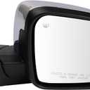 TRQ Passenger Side Mirror Assembly Power Folding Electric Adjustment Heated Memory Chrome Compatible with 2014-2021 Jeep Grand Cherokee with Blind Spot Indicator CH1321416