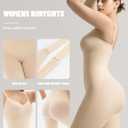 Bodysuit Shapewear for Women Seamless Body Shaper Tummy Control Snatched Waist Butt Lifter Sculpting Full Body Suit (XX-Large-3X-Large, Beige Mid Thigh)