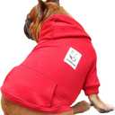 iChoue Pug Clothes Hoodies for Dogs Puppy French Bulldog Frenchie English Boston Terrier Bully Pitbull Sweatshirt Sweater Clothing Cold Weather Winter Coats - Dark Red/Small (Small ( 5 - 15 lbs ))