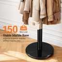 Pipishell Metal Heavy Duty Coat Rack with Sturdy Marble Base, Coat Tree with 16 Hooks & Detachable Umbrella Holder,Coat Rack Freestanding for Entryway, Corner, Bedroom and Home Office, Black