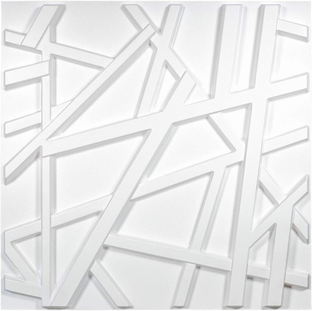 Art3d Decorative 3D PVC Wall Panel for Interior Dcor, 12-Pack 19.7 x 19.7 in., 32 Square Feet, Stripes