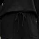 LILLUSORY Womens Two Piece Lounge Sets Mock Turtleneck Tops Wide Leg Drawstring Pants Sweatsuit with Pockets (Black, S)