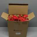 Geosar 16 Bundles Artificial Peonies Flowers Fake Silk Peony Bouquet Faux Peonies Flowers Bulk for Decoration Vase Floral Arrangements Wedding Party Table (Bright Red)