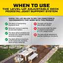 Bison Level.Up System Adjustable Deck Pedestal Joist Support Expansion Kit, 2-Pedestal Kit (7079806004)