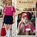 Girls Short Sleeve Shirts 5-14Y | Crew Neck, Causal, Soft, Summer, Loose, Casual, Simple, Basic, Breathable, Comfortable, Lightweight, Stretchy, Relaxed Fit (Pink)