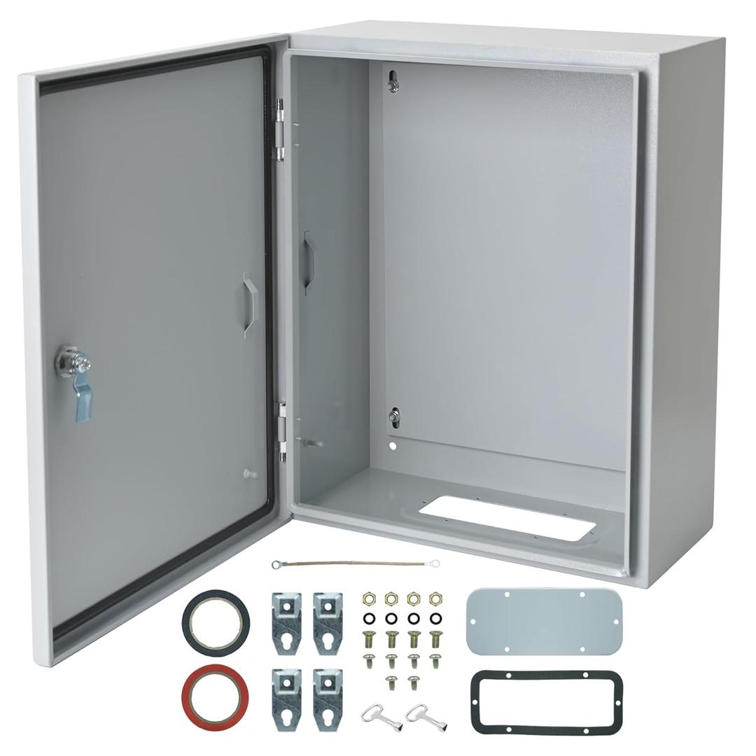 Waterproof Electrical Enclosure 16 x 16 x 6'', Outdoor Electrical Box Weatherproof, Electrical Junction Box with Reinforced Lock (Grey)
