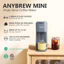 Tastyle Mini Hot and Iced Coffee Maker Single Serve, for K Cup and Ground, 6 to 14 Oz Brew Sizes, with Recipe Book, for Home, Travel, RV, Office and Dorm, Elegant Gray
