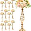 12 Pcs Metal Flower Arrangement Stand, 20 Inch Tall Metal Candle Holders Bulk for Wedding Table Decor & Party Home Decor