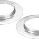 PATIKIL 4" Duct Connector Flange, 2 Pack Metal Straight Pipe Exhaust Flange Duct Mounting Plate for Heating Cooling Ventilation HVAC System