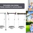 Hand-Knitting Toddler Swing Seat for Kids with Adjustable Ropes, Little tikes Swings Set, for Outdoor Indoor, Playground, Backyard (Gray)