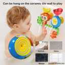 G-WACK Bath Toys for Toddlers Age 1 2 3 Year Old Girl Boy, Preschool New Born Baby Bathtub Water Toys, Durable Interactive Multicolored Infant Toy, Lovely Monkey Caterpillar, 2 Strong Suction Cups