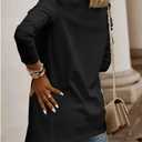 Womens Casual Long Sleeve Blazers Solid Color Knit Blazer Work Office Open Front Blazer Jacket (Black)