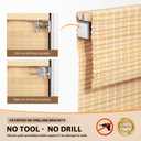 LazBlinds No Drill Cordless Bamboo Roman Shades, 28.5" W x 64" H, Natural